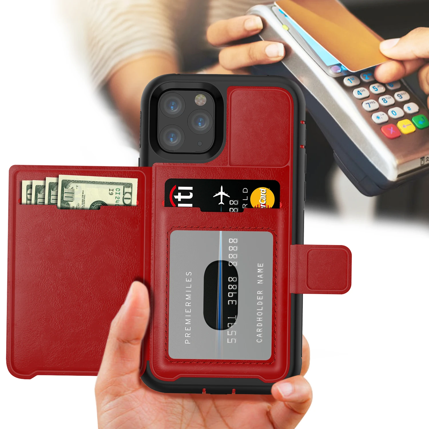 Amazon Hot Products Wallet Leather Carcasa de Telefono para for iPhone 11 Pro Card Slot Phone Case