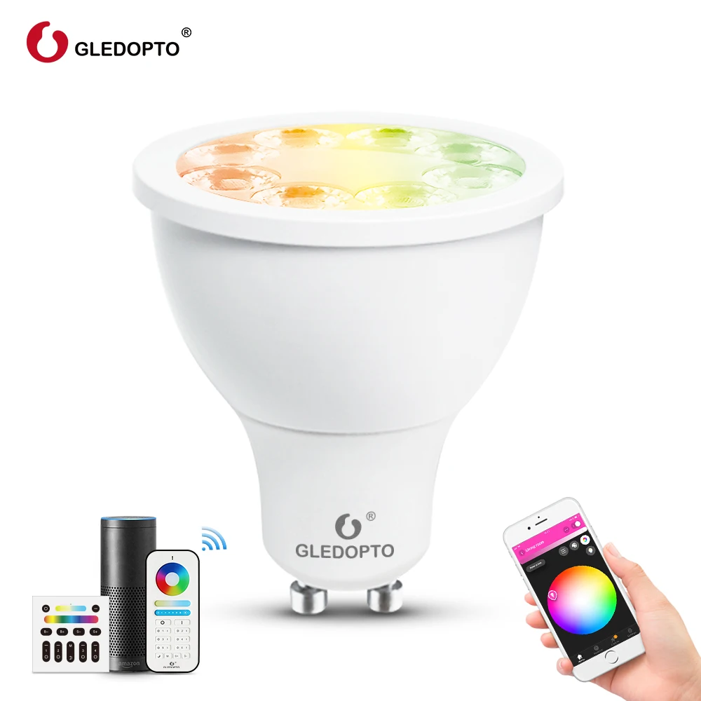 Alexa Voice Control RGB CCT Tuya Smart Spot Light Wifi Bulb Zigbee GU10 Led Spotlight 4 Watt