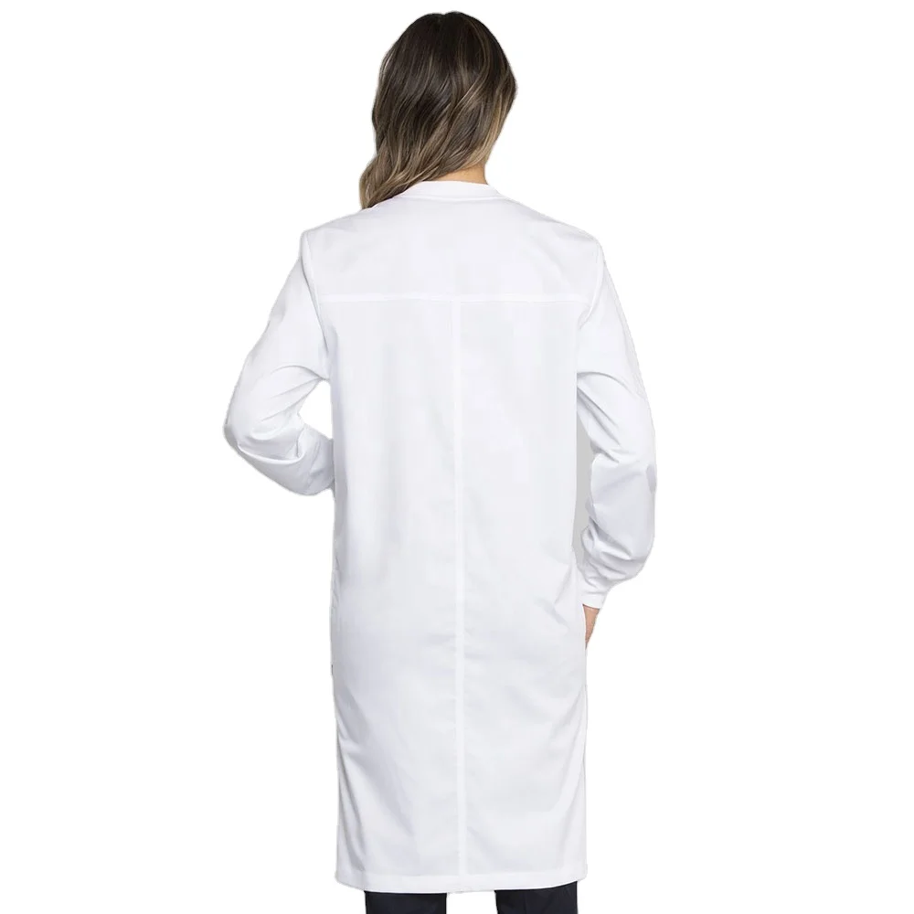 Unisex Lab Coat With Knit Cuffs Fluid/oil Resistant Antistatic Rib