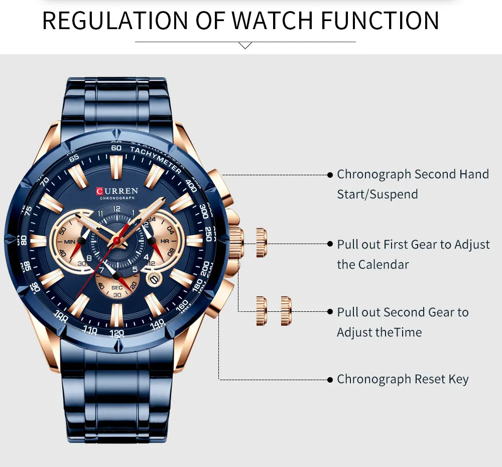 CURREN 8363 Top Brand Watch Men Watches Brand Your Own Luxury 2020 Watches Men Chronograph