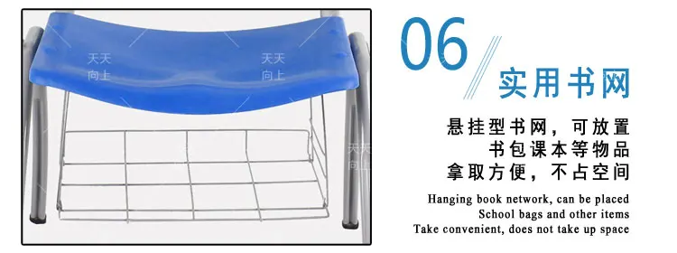 Students Study Chair Stacking Tablet Arm Chair Lecture Chair with Writing Board
