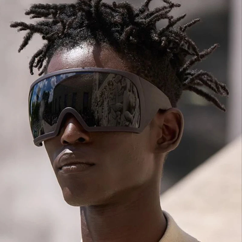 80488 Futuristic Oversized Punk Y2K Sunglasses - UV400 Protection