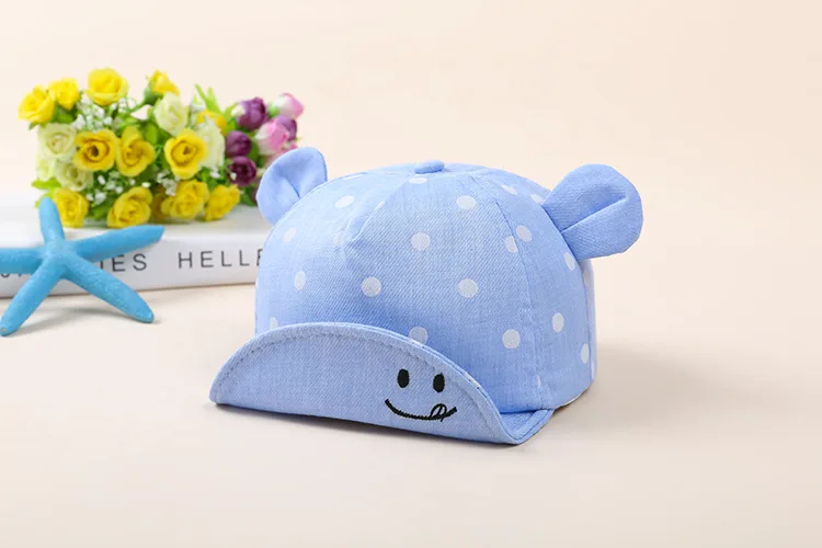 Cute Baby Hats Baby Boys Girls Kids Polka Dot Hat Smiling Face Wave Point Baseball Cap Sunhat casquette enfant Baby Hat