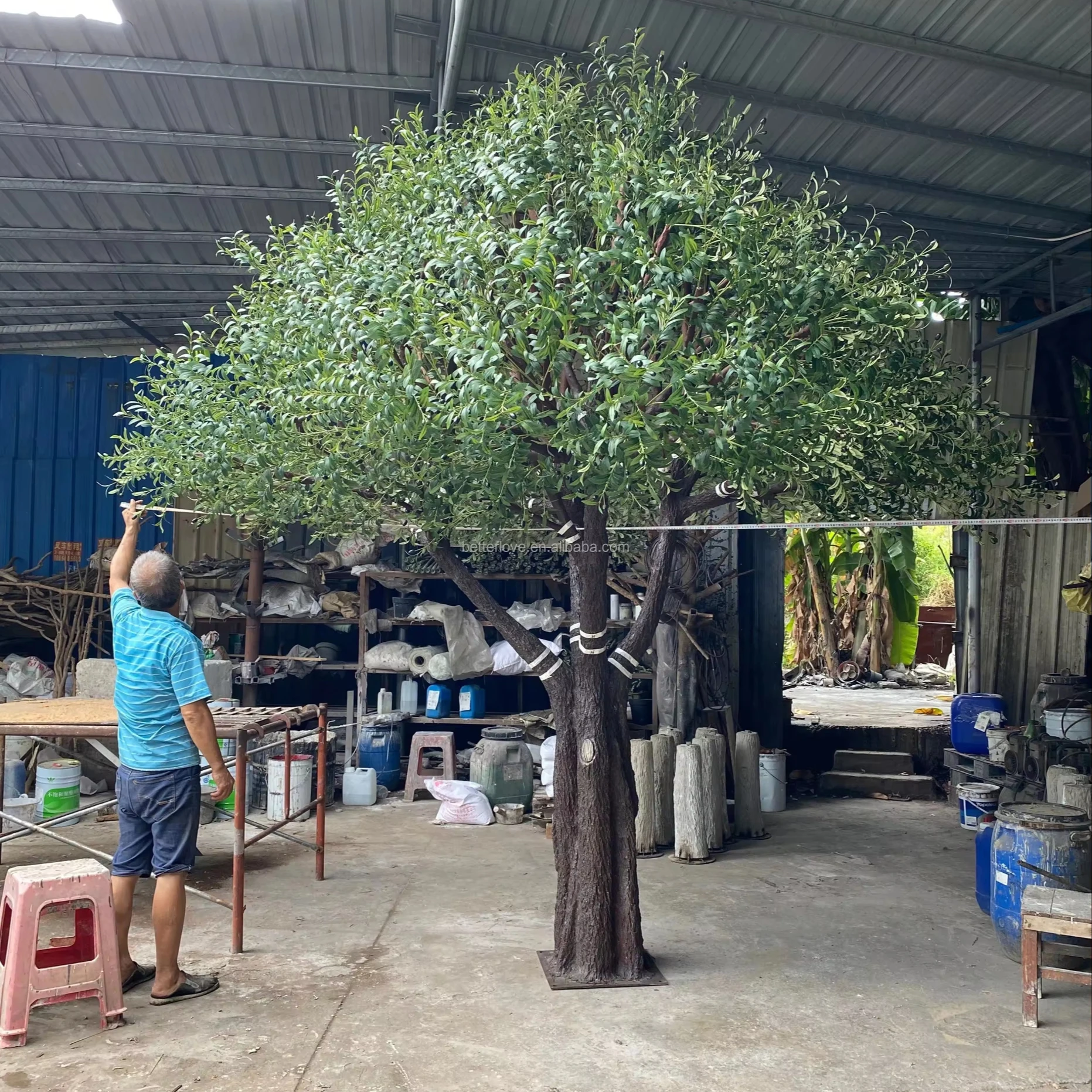 Big Faux Olive Tree Large Green Big Evergreen Faux Indoor 3 Meter