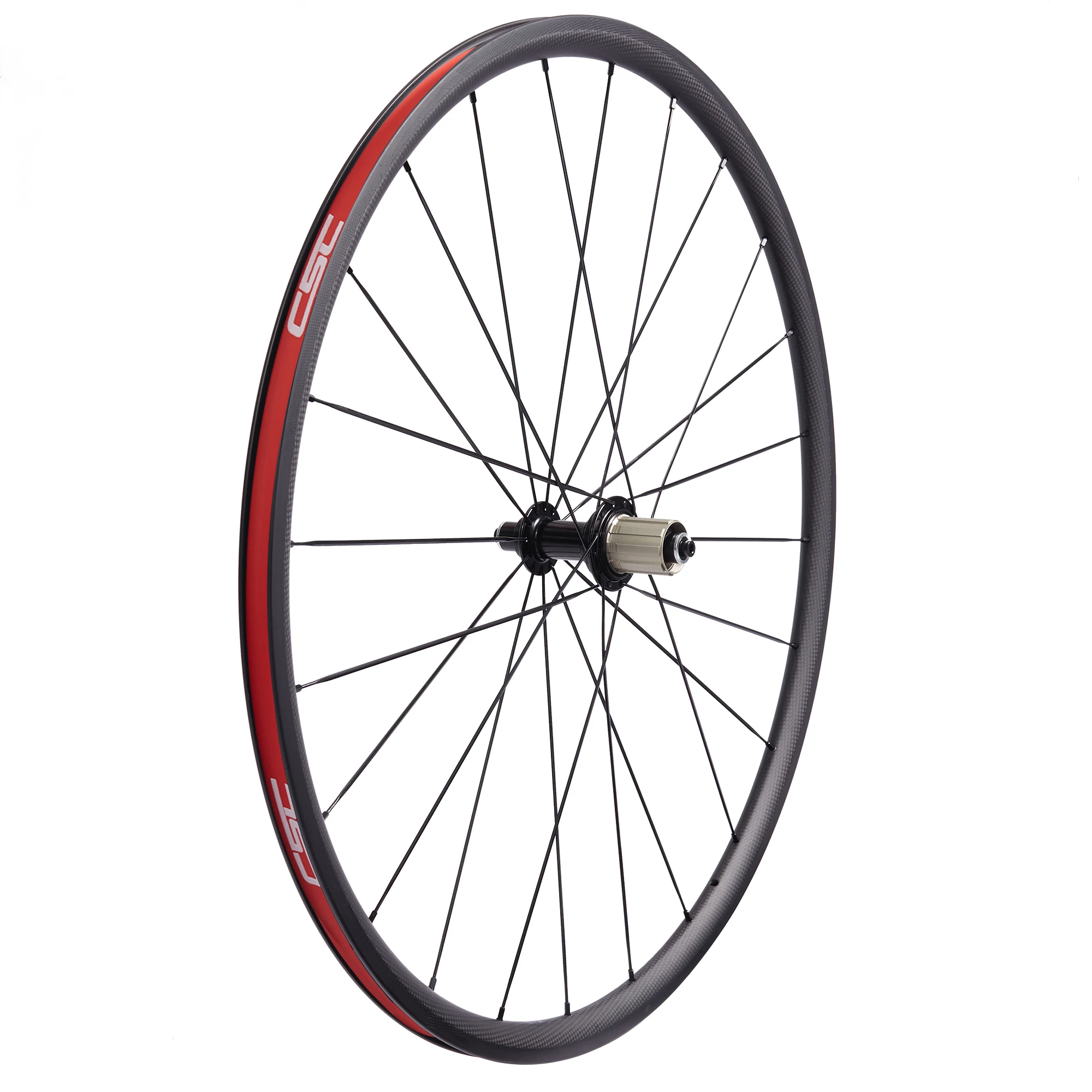 Csc Ultra Light Road Bike Carbon Wheels Clincher 24mm Depth 23mm Width ...