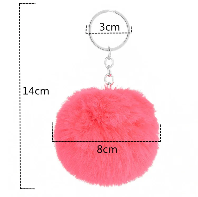 Hot Selling Puffball Keychains Pom Pom Fur Ball Keychain Colorful