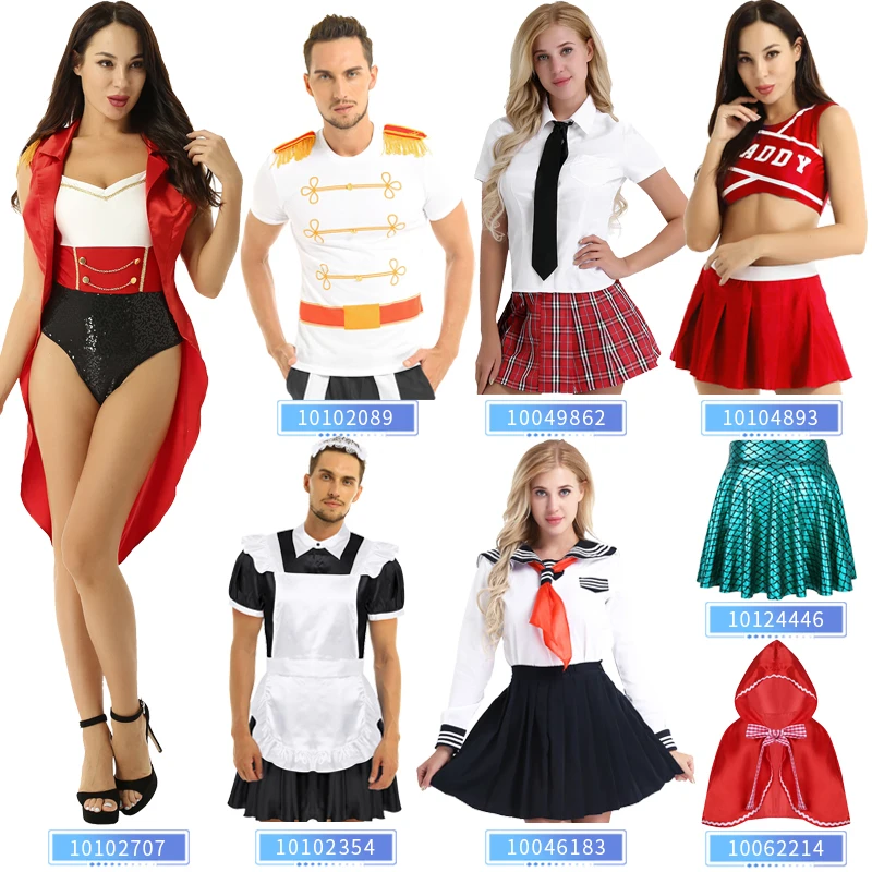 High School Girl Crop Top With Plaid Skirt Cosplay Role Play Costume