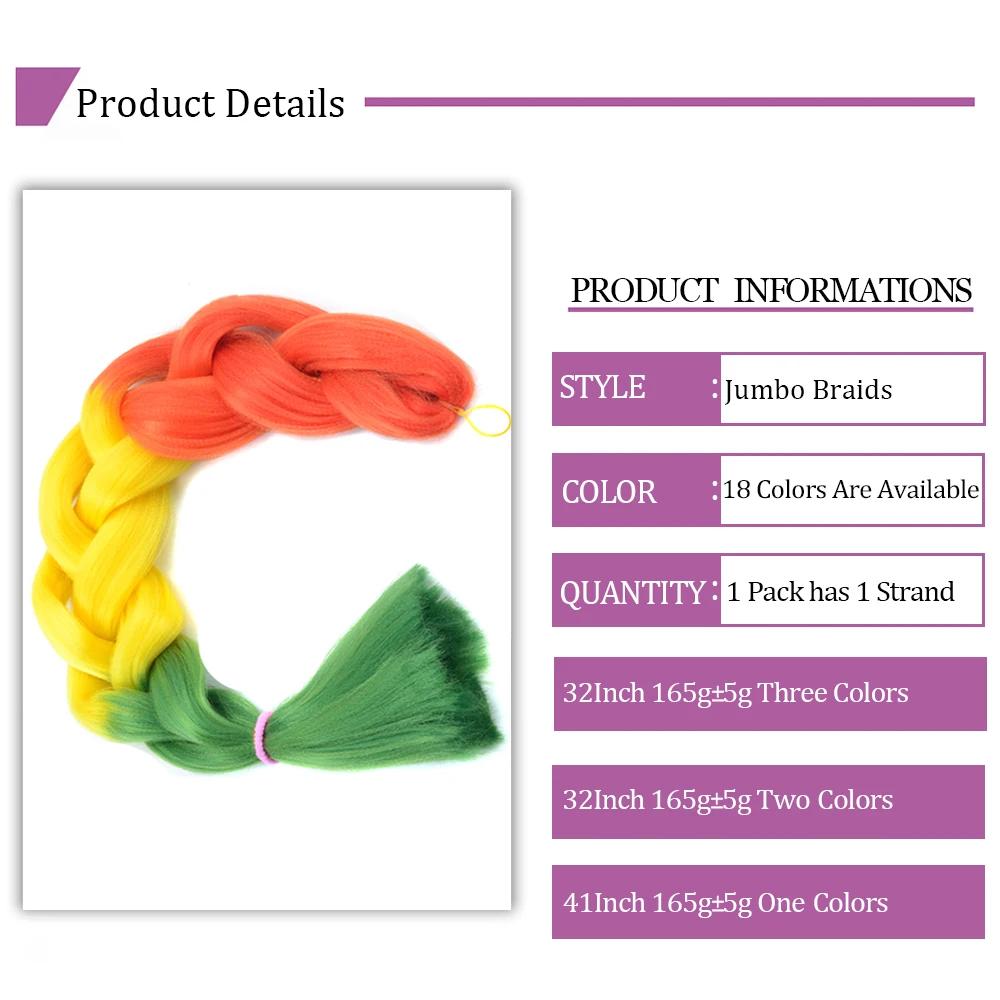 Ez Braid Pre Stretched Hair Attachment For Braids Ombre Color