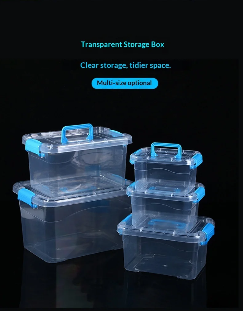 Transparent Rectangle Plastic Storage Box - 23L Capacity