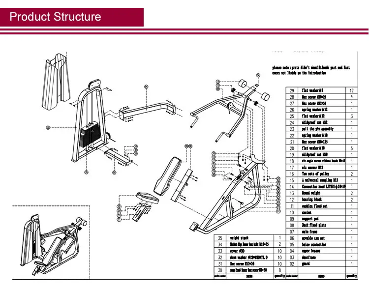 High level fitness strength machine chest press gym equipment