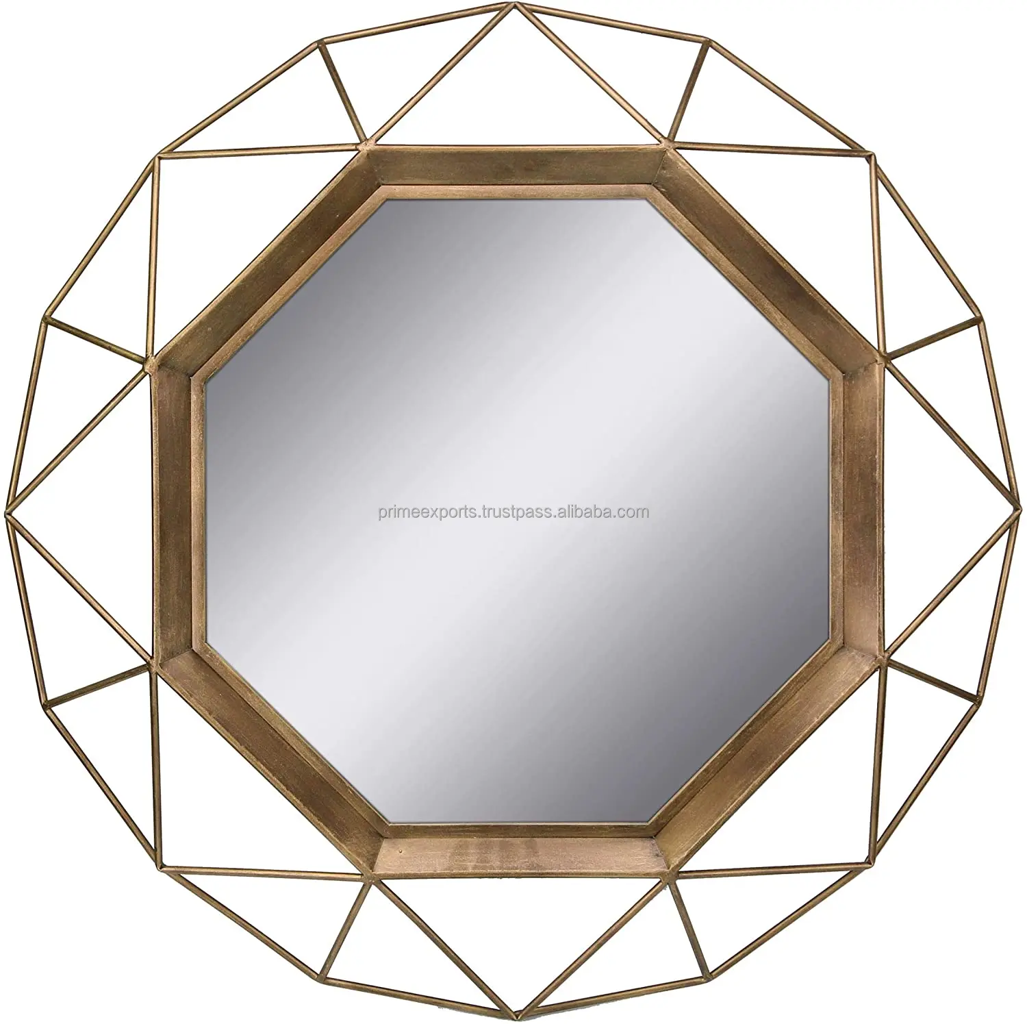 Contemporary Decorative Metal Gold Mirror Scandinavian And European