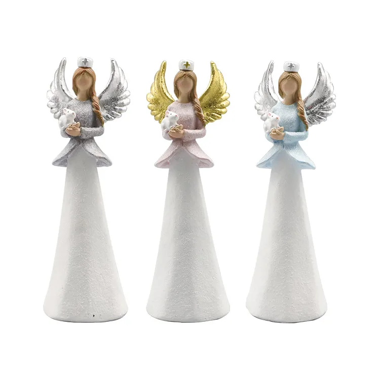 Resin New Handicrafts Angel Figurines Wholesale,Polyresin White Wings
