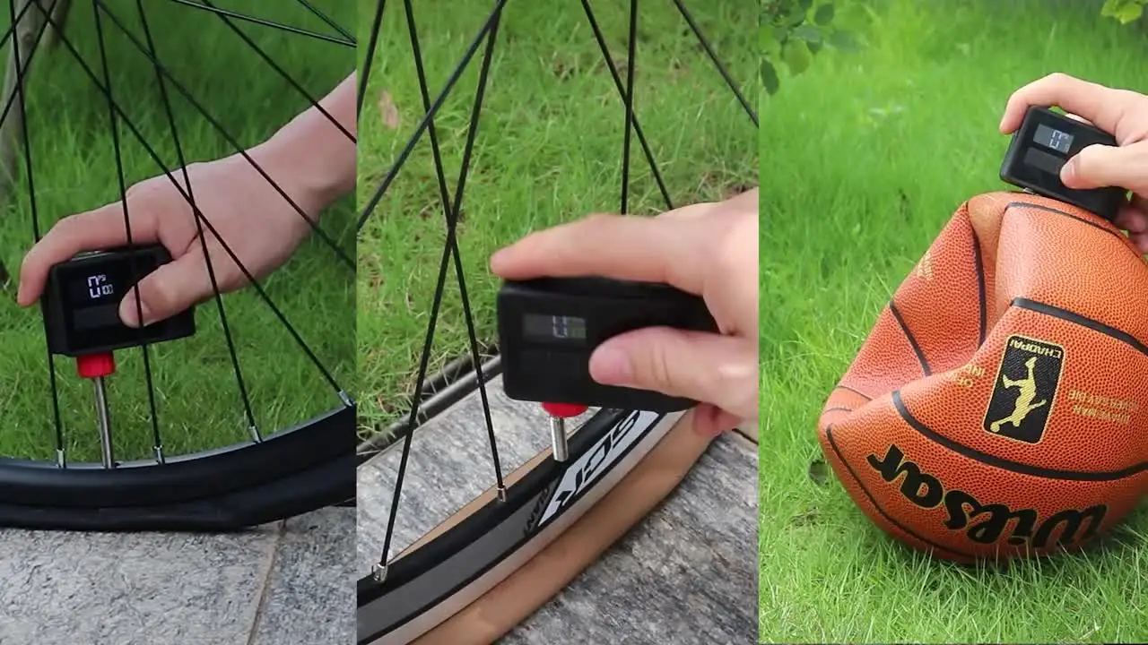 Automatic Mini Bike Pump with LCD Screen Rechargeable Battery