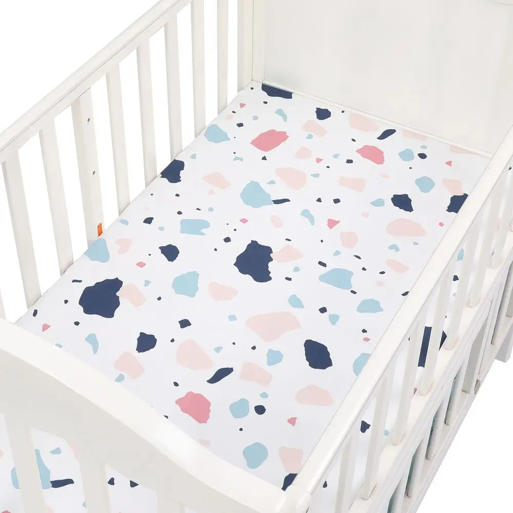 Tpu Laminated Waterproof Single Cot Cotton Baby Crib Fitted Sheets