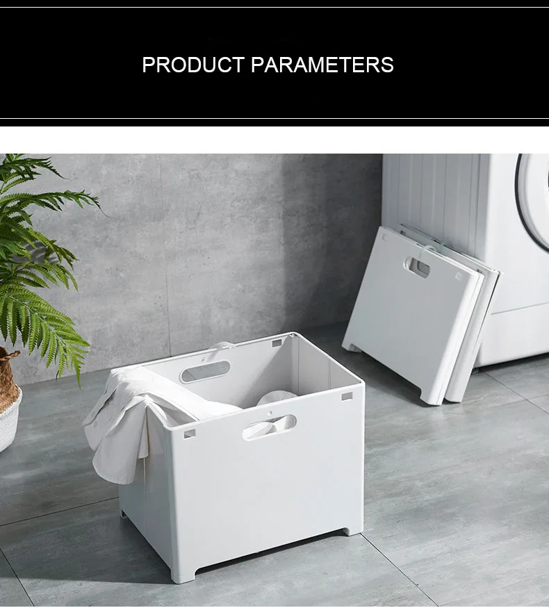 Wall Mounted Laundry Basket Folding Plastic Dirty Clothes Storage Basket Sundries Storage Box