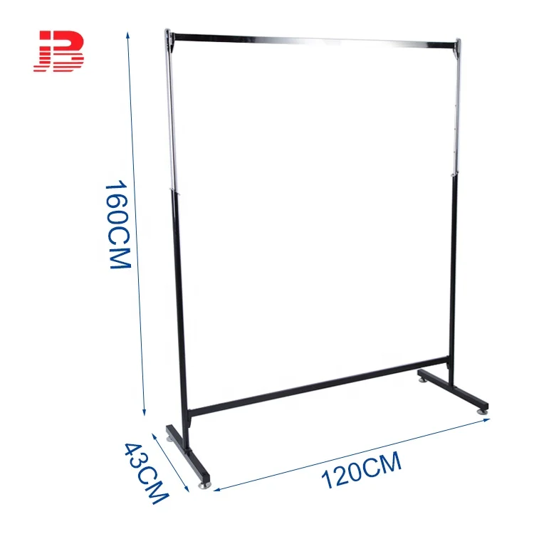 High Quality Chrome Plated Commercial Grade Metal Clothes Rack double bar hanging Display Rack manufacture