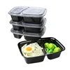 Amazon hot bpa free Eco friendly Disposable Plastic PP Take Away 2 Compartment Meal Prep Containers