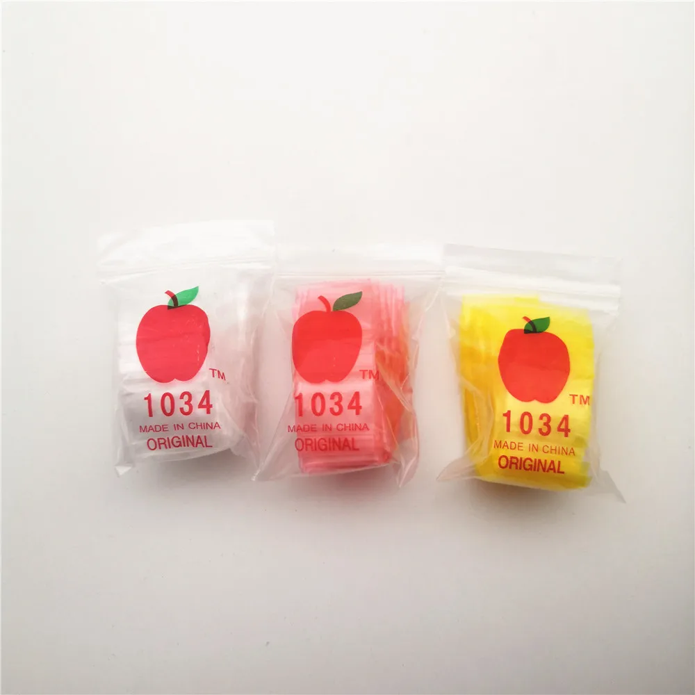 Top Quality Bag 1212 Pink Color 1000 Apple Brand Mini Zip Lock Baggies 