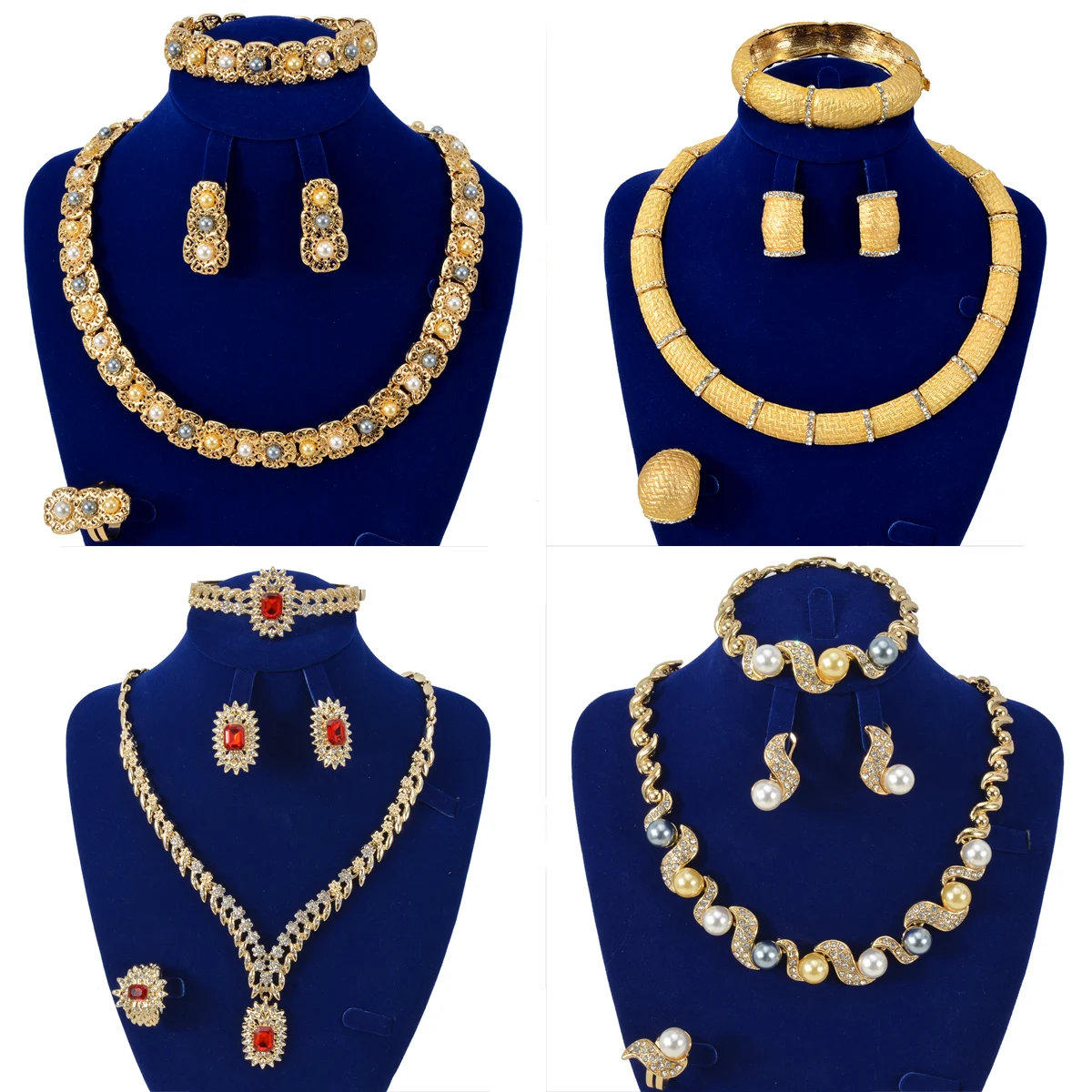Custom Wholesale Jewellery Fashion Dubai Gold Plated Luxury Bridal