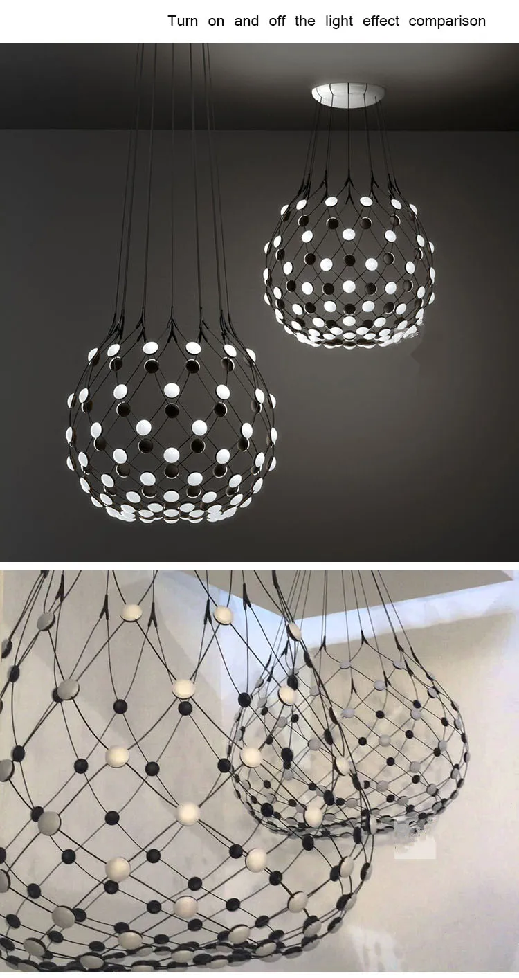 New designer lamps dimmable mesh modern LED chandelier