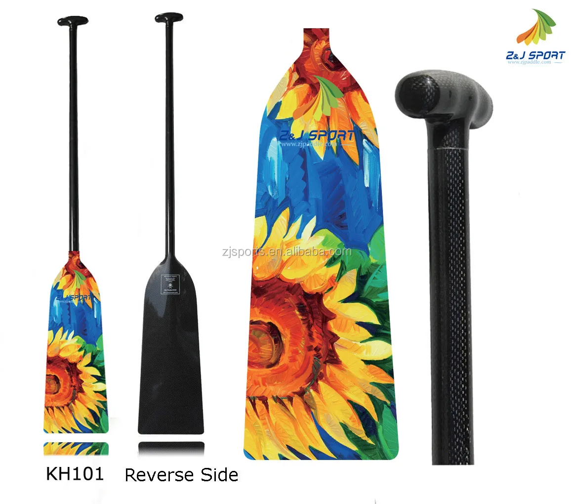 Zj Sport High Performance Lightweight Idbf Approved 1piece Carbon Fiber Dragon Boat Paddle In