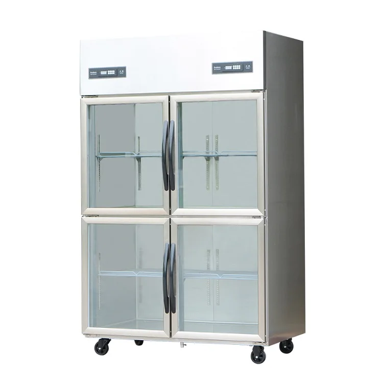 Glass Double Door Refrigerator And Freezer 950l Capacity Vertical Showcase Refrigerator Buy