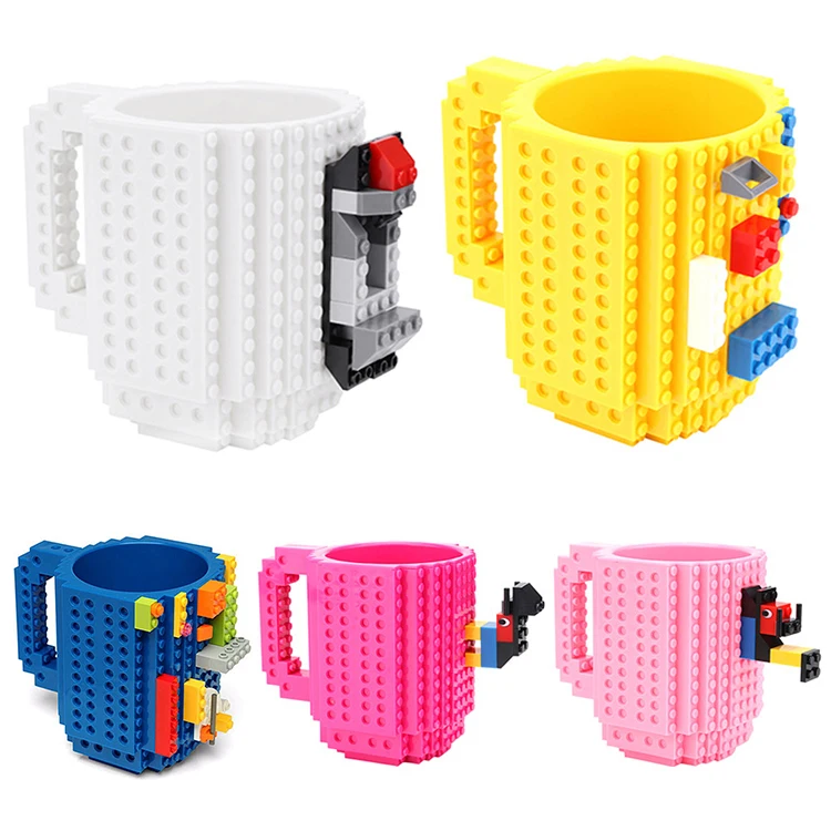 New Design Hot Sale Products Eco-friendly Home Accessories  Creative Brick Mugs Build-on Coffee Water Cups for Kids 
