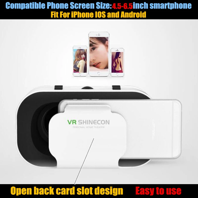 NEW Arrival Original VR Virtual Reality 3D Glasses Box Stereo VR Google Cardboard Headset Helmet for IOS Android Smartphone