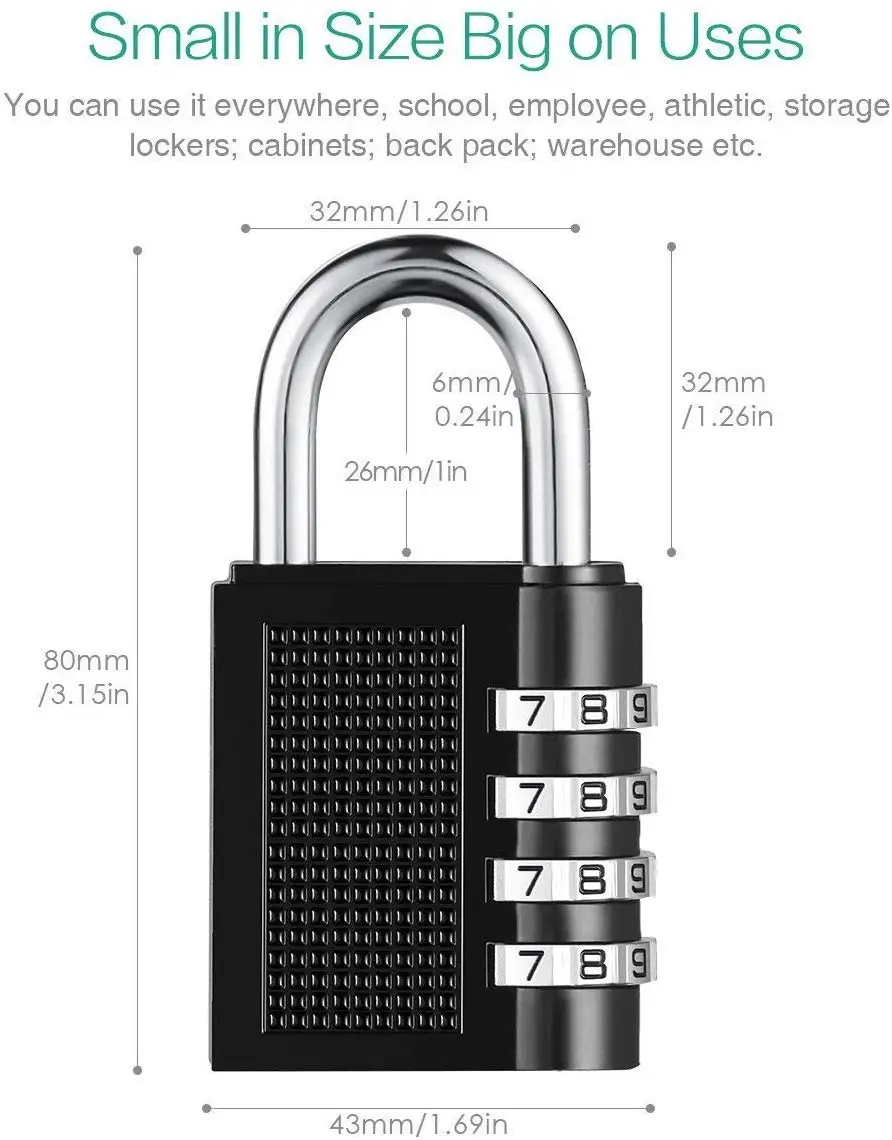 4 Digit Combination Keyless Password Tsa Travel Locks 4 Digit