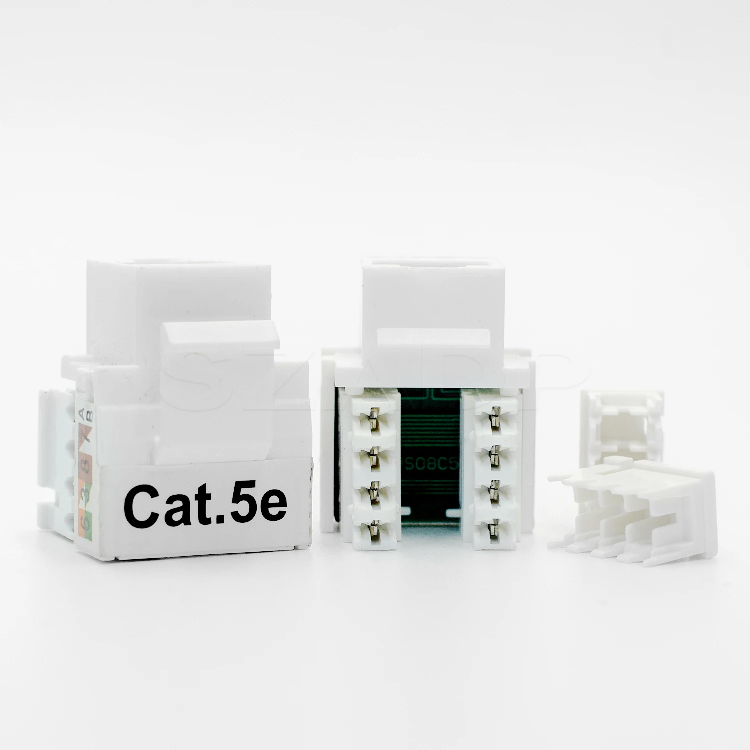 RJ45 Cat5e Cat6 Tool-Less Keystone Jack Connector Adapter with Color ...