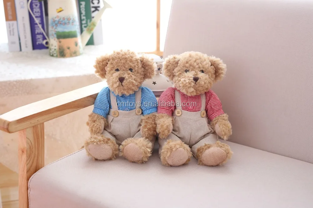 26cm Lovely Couple Teddy Bear With Cloth Plush Toys Dolls