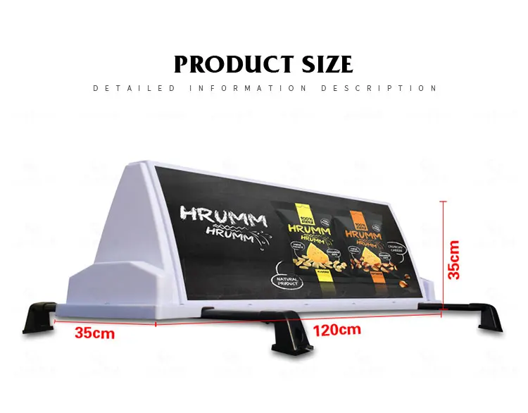 Rectangle led advertising screen for car topper signs with CE