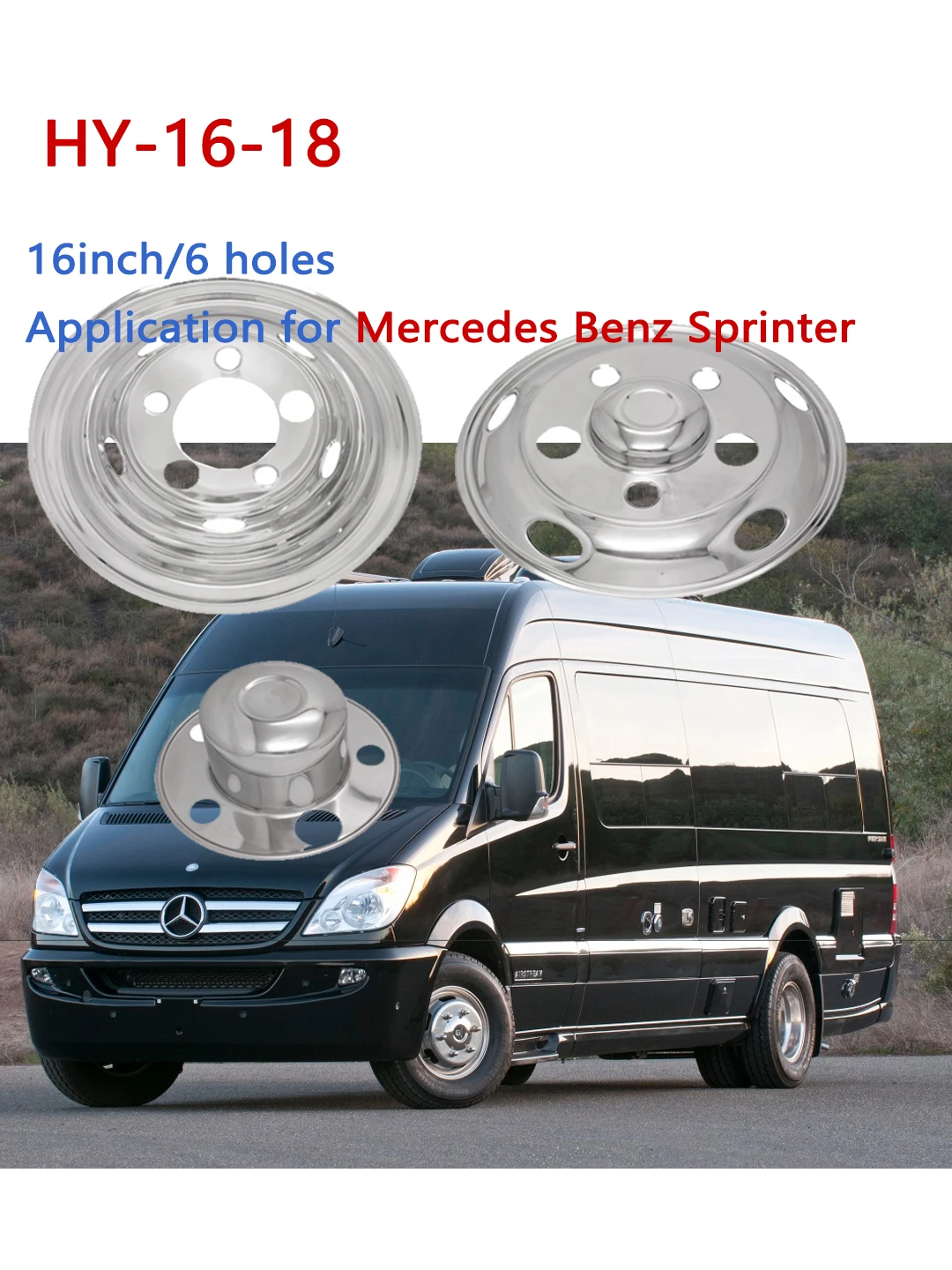 16inch Hubcaps Iron Plating Chrome Wheel Cap Sprinter Bus Wheel Skin