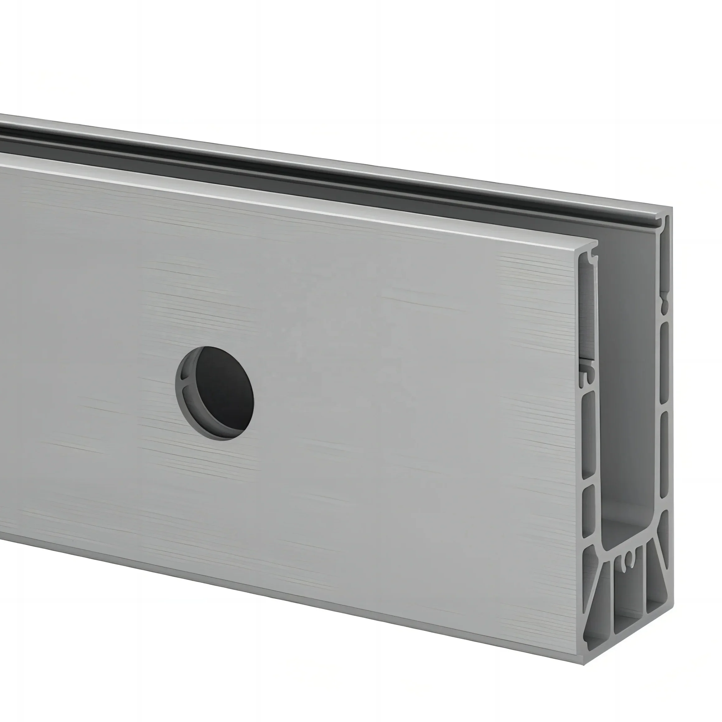 Exterior Led Light Aluminum Glass Balustrade U Channel Glass Railing