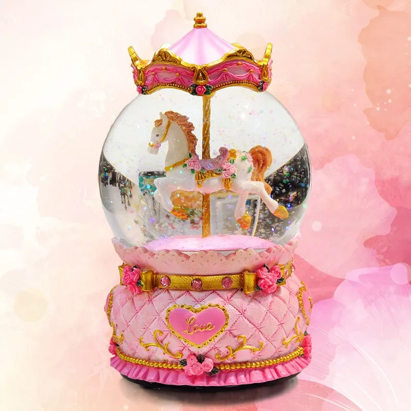 Carousel Snow Globe Gifts With Music And Lights Buy Carousel Snow