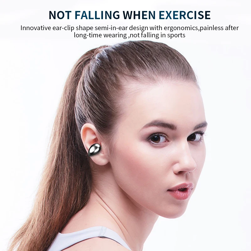 S19 non-Ear Wireless Bluetooth headset single-ear mini invisible small ear-mounted bone conduction concept super long standby - ANKUX.COM