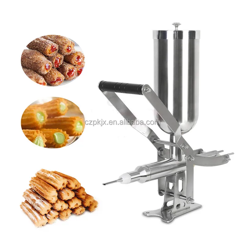 5L Manual Churro Filler Machine – Stainless Steel Donut Cream Filler With 4 Pipes For Kitchen Or Bakery