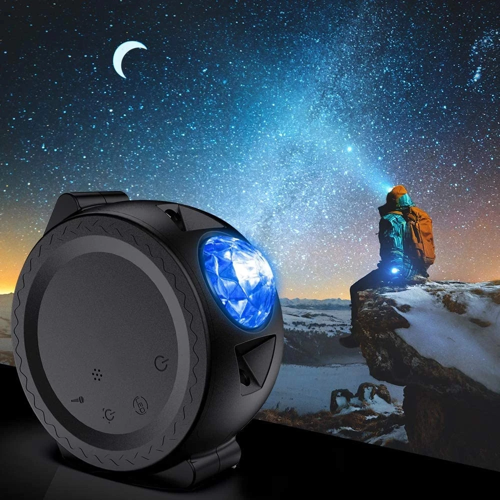 Nebula Beauty Starry Sky Light Ocean Projector lamp Colorful USB Sound Control LED Moon  Night Light for Kids