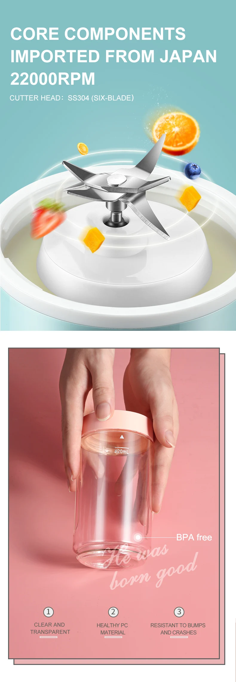 portable blender juicer cup usb