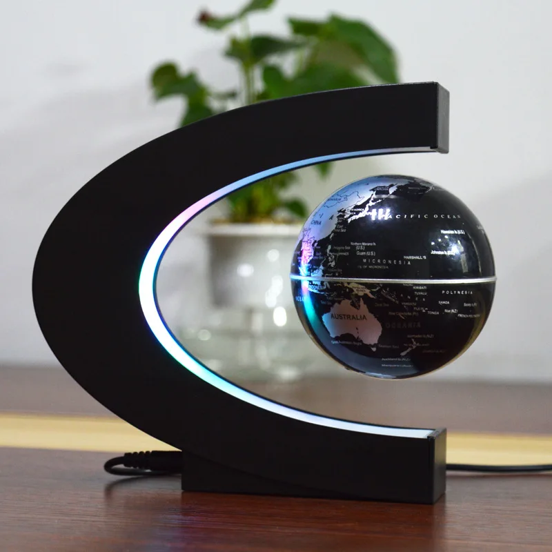 Led Battery Suspended Globe Magnetic Levitation Floating World Map ...