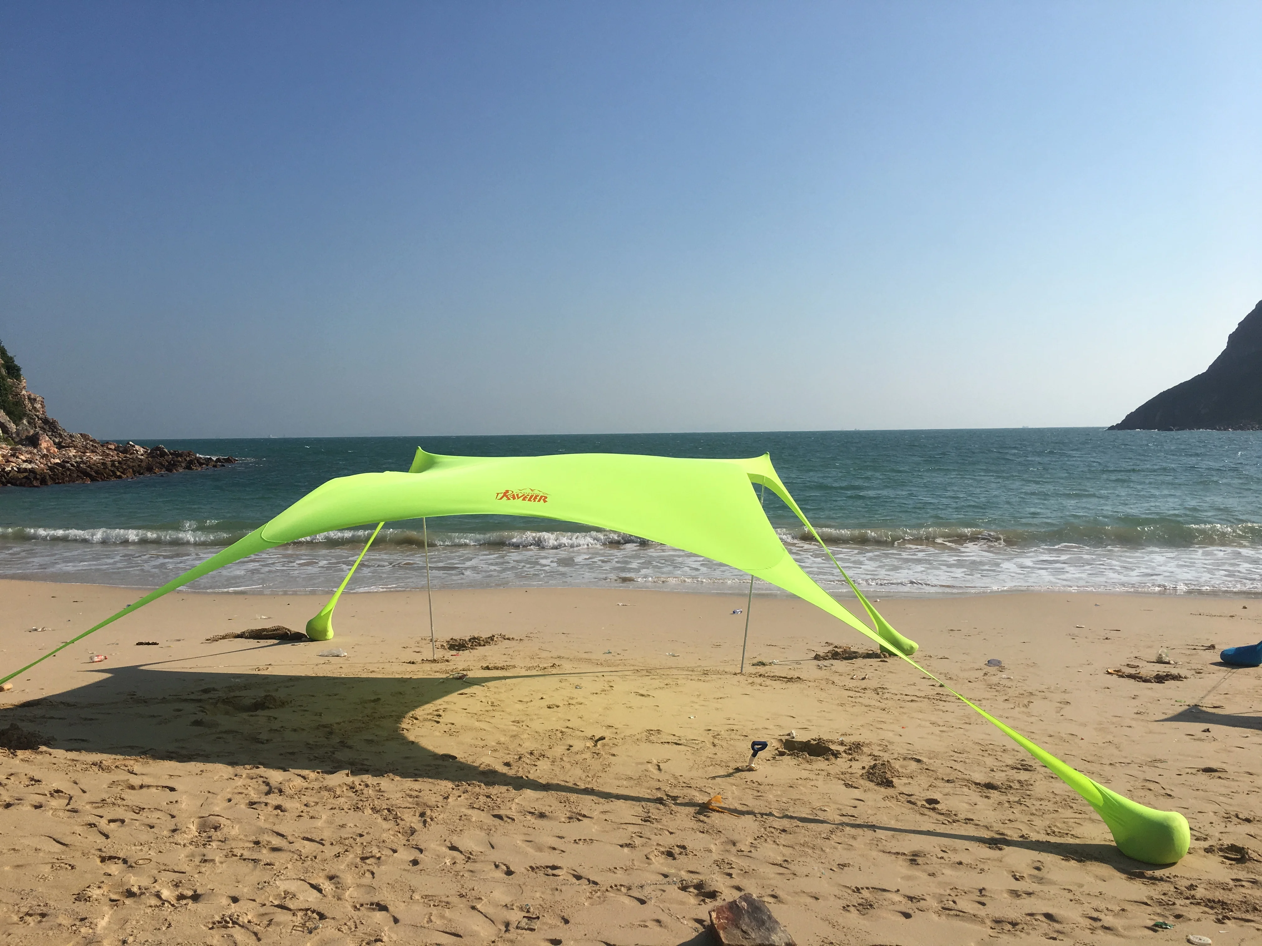 旅行者户外海滩遮阳棚杆便携式210x210cm防晒帐篷在紧急4.4区域铝合金