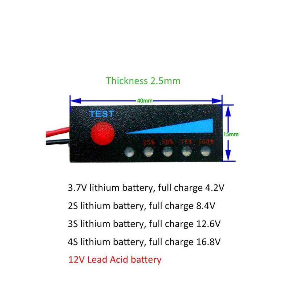 3.7V 2S/3S/4S Lithium Battery Power Indicator 12V Car Battery Indicator Board 