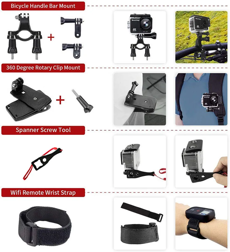 58 In 1 Gopro Accessories Set For Gopro hero 8 7 6 5 Monopod Selfie Stick Clip