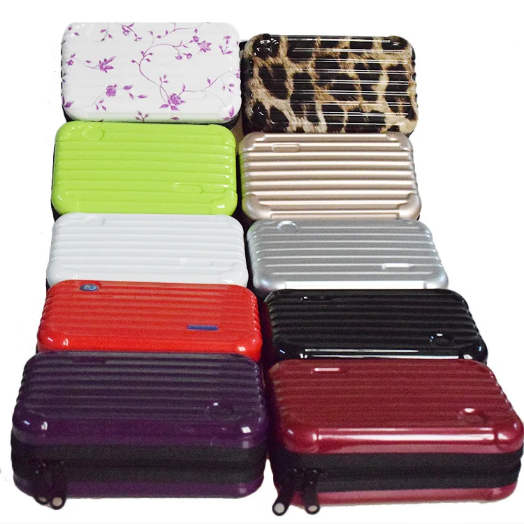 Portable Hard Shell Cosmetic Case Mini Suitcase Design Makeup Case