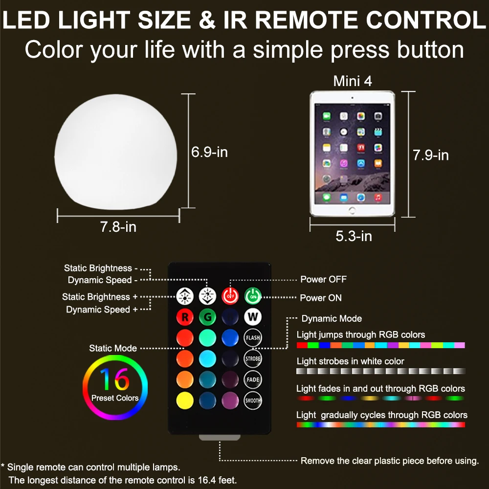 product factory best sell multi sizes pe ball light eco friendly waterproof battery rgb for bar furniture party events park ktv decor-3