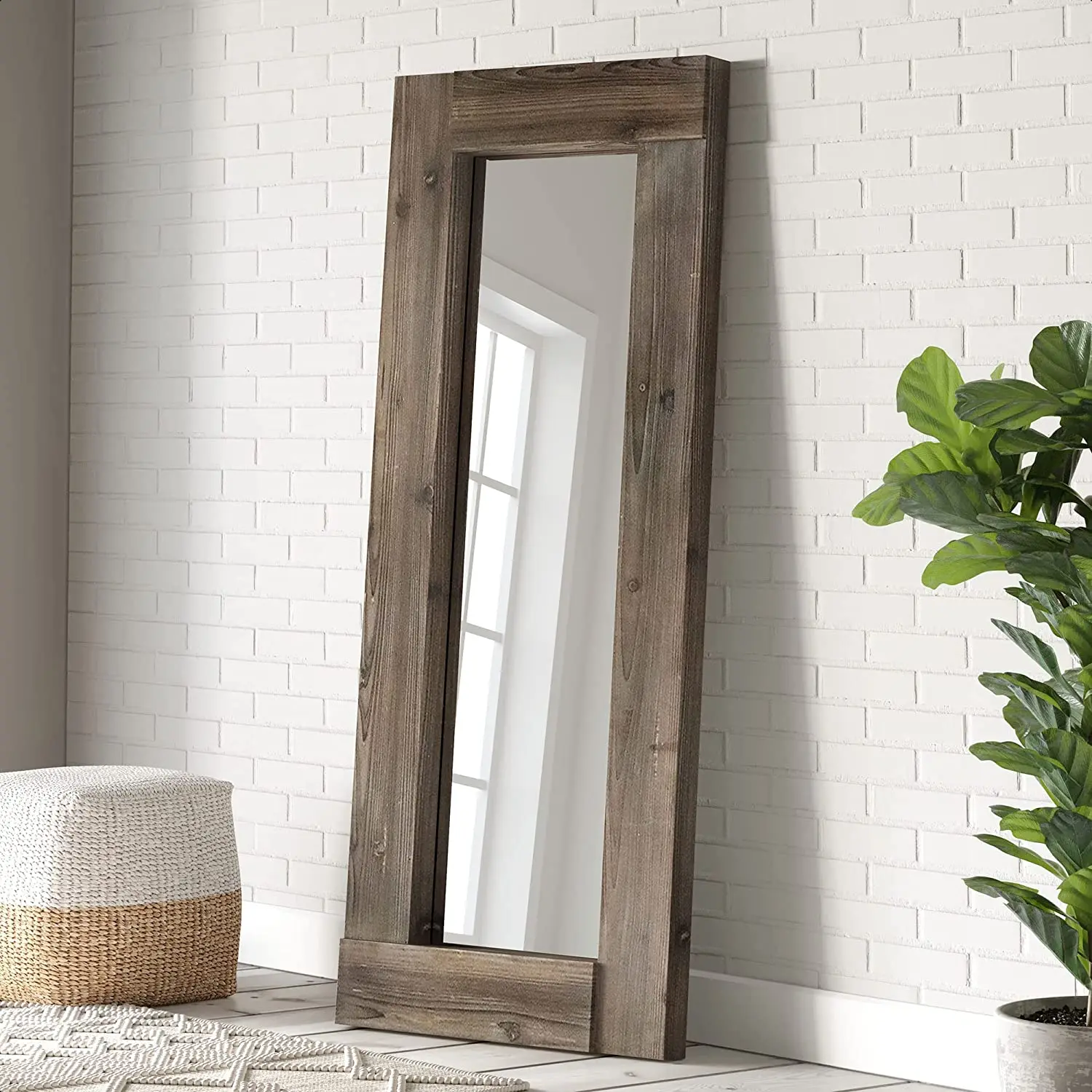 Barnyard Designs Leaner Floor Mirror Full Length,Large Rustic Wall