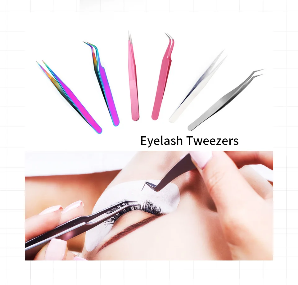 Curved Stainless Steel Tweezers Electronic Components Eyebrow Eyelash