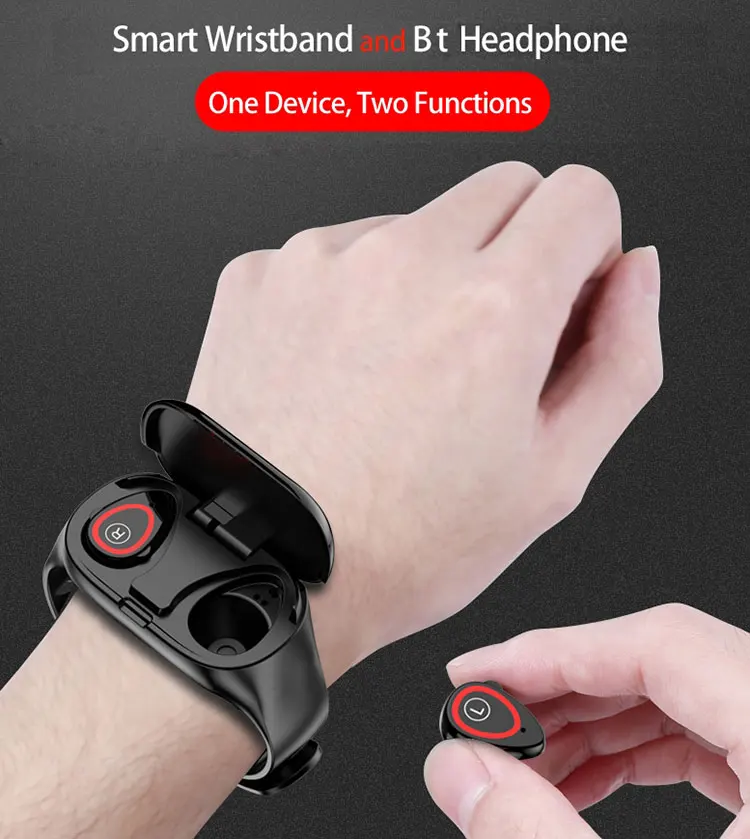 Amazon hot sale Newest M1 Smartwatch With BT5.0 Earphone Heart Rate Monitor Smart band Long Time Standby Sport Watch Men