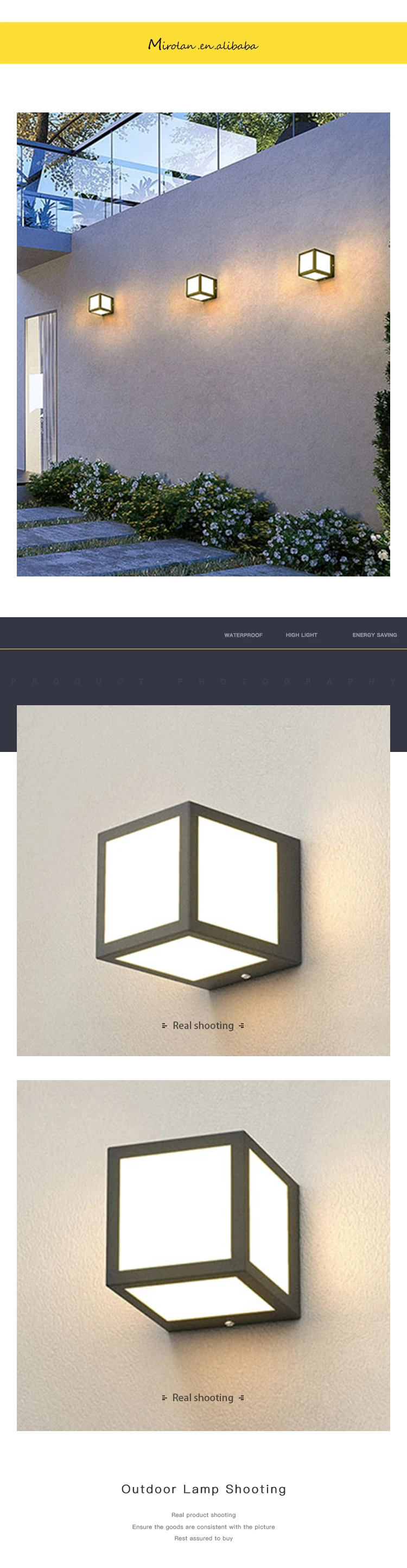 2020 amazon bestsell IP54 3/5W led outdoor wall light Solar waterproof courtyard wall lamp Cube landscape lights