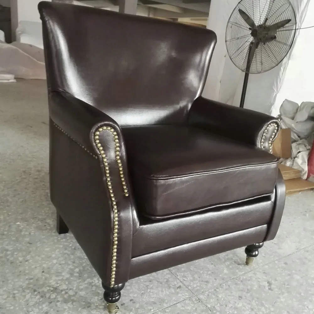 Nordic Modern Design Cigar Club Bar Hotel Coffee Shop Leather Chair